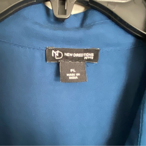 Gauzy Silky New Directions, Size Petite-L NWT Blue Blouse Perfection - Picture 3 of 4